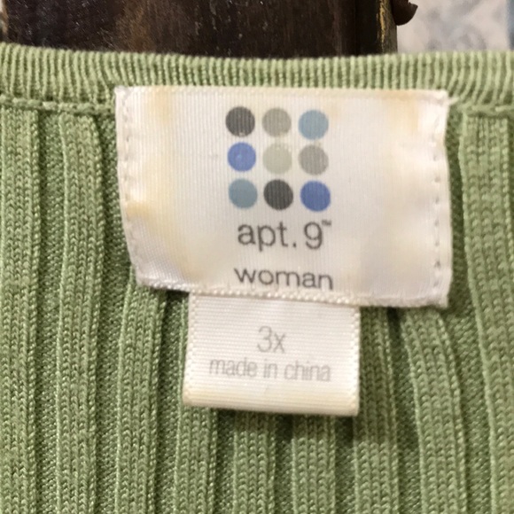 Apt. 9 sleeveless blouse. 3x. Pretty moss green - Picture 2 of 5